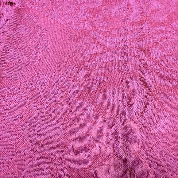 Fabric Napkins Red Poinsettia Jacquard 16" Set of 6 Christmas Holiday Brocade - Picture 5 of 5